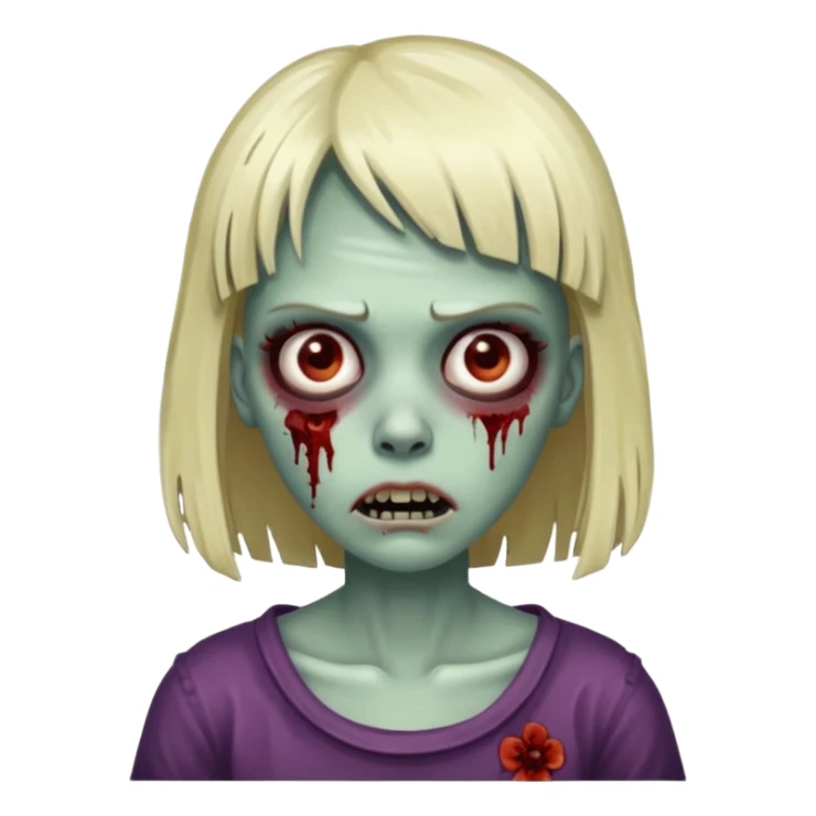 Zombie girl and fringe sticker