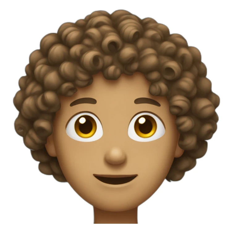 Personne with curly hair and small eyes  sticker