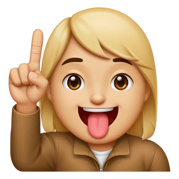 Orta parmak çeken göz kirpmis dilini çıkaran emoji sticker