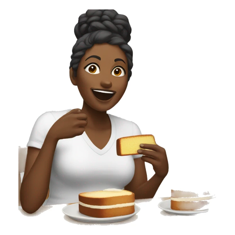 Black woman eating pound cake  sticker