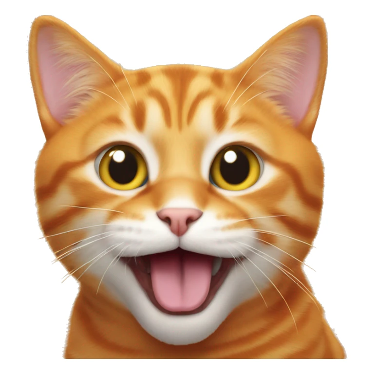 Orange cat with tongue out sticker