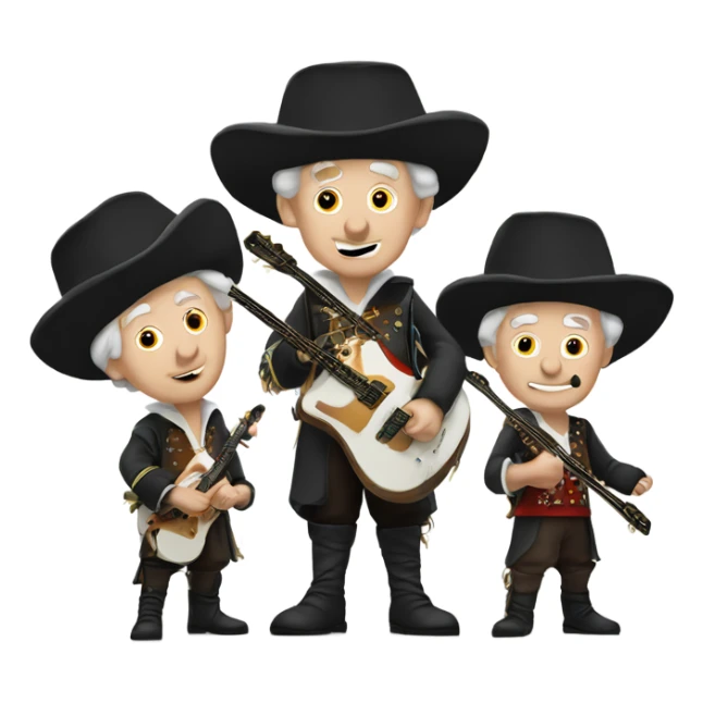 Three musketeer white seniors rock band sticker