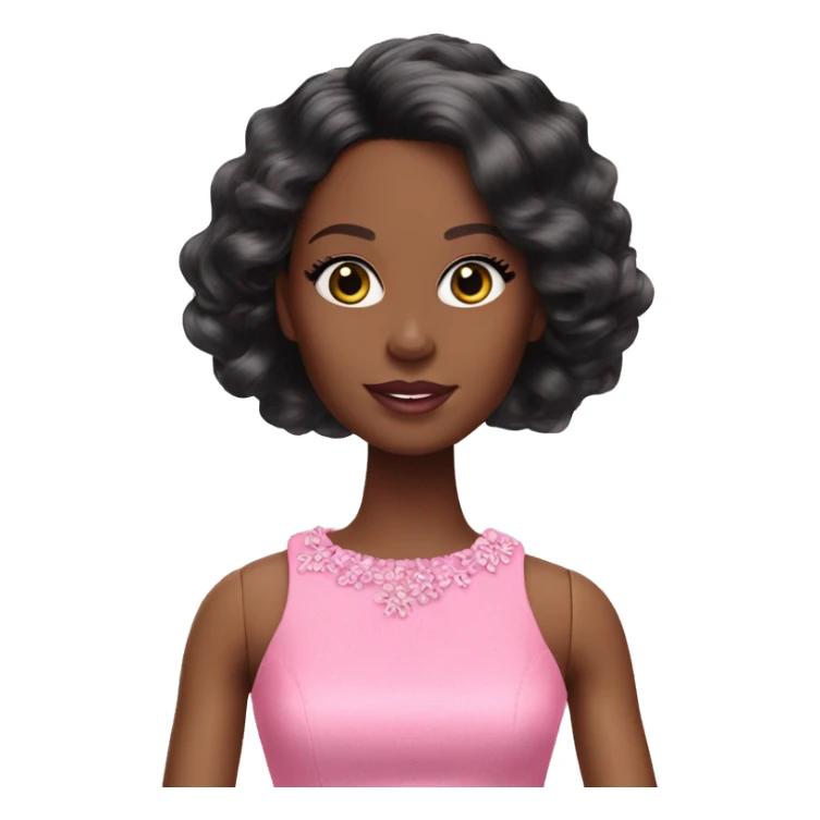 black barbie doll pink dress sticker