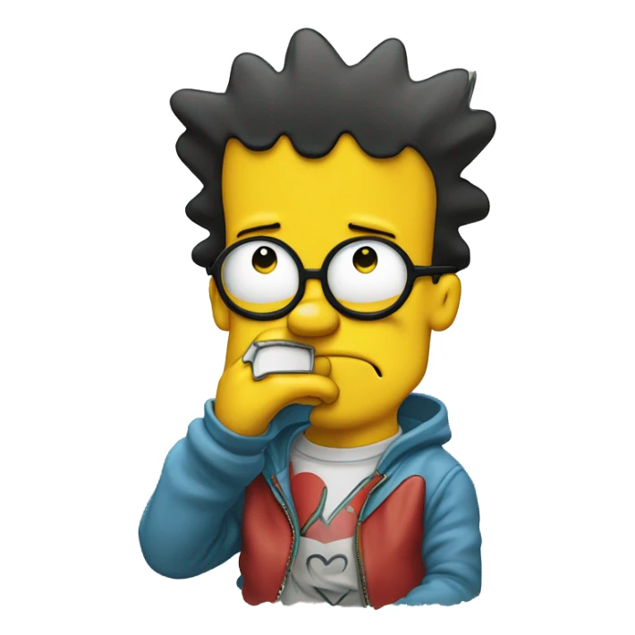 Bart Simpson qui fait un coeur avec ses doigts sticker