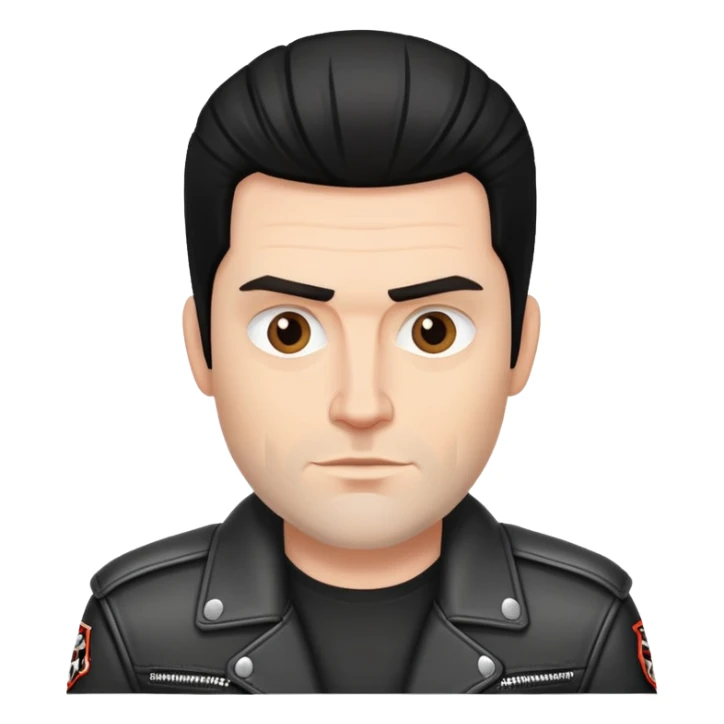 harley biker with no beard white guy black hairs sticker