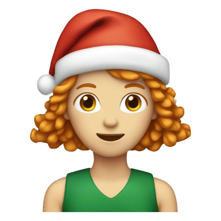 Ginger woman with christmas hat long hair  sticker