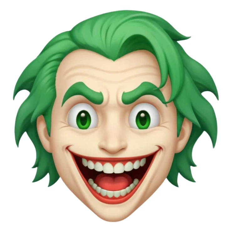 Joker face with big mouth, only one tooth sticker
