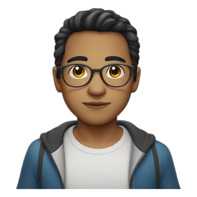 colombian boy with dark hair and round silver glasses sticker