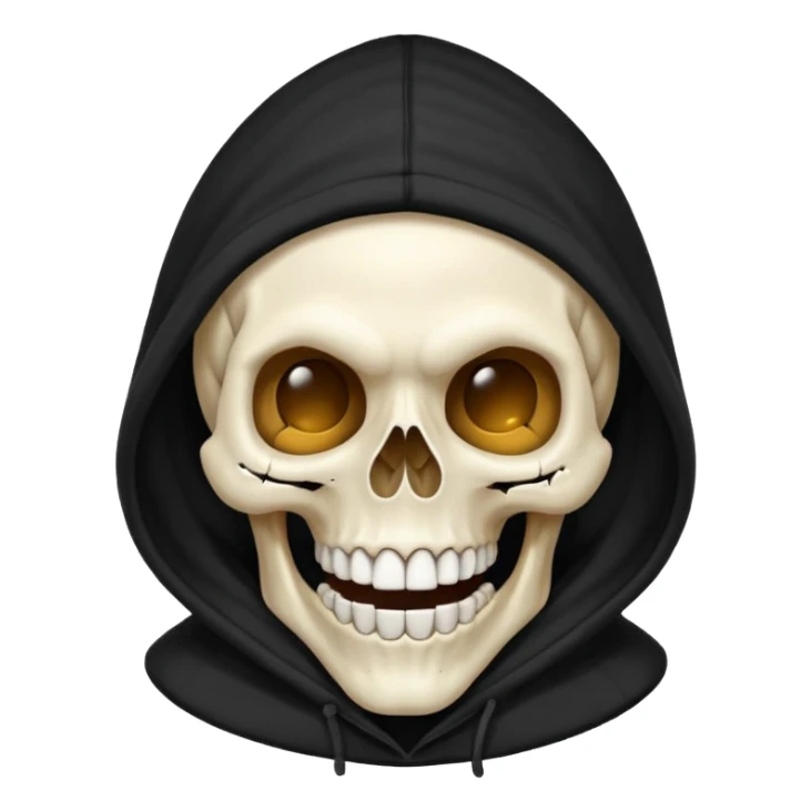 Laughing skull in a hoodie sticker