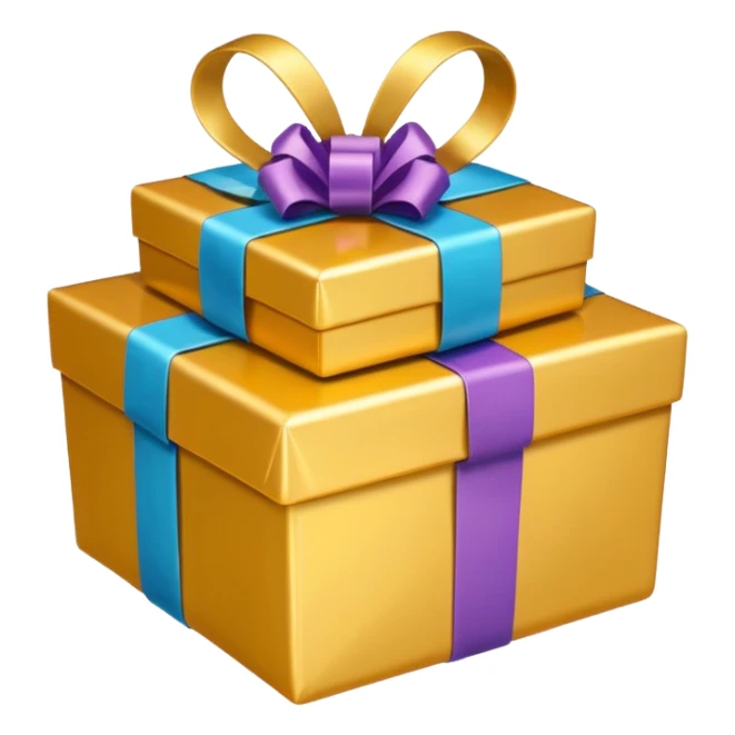 Golden heart with gifts sticker