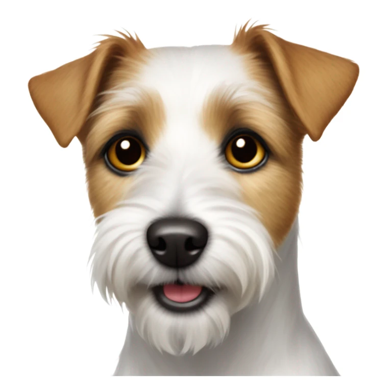 Parson Russell terrier that is fluffy and has faded spots sticker