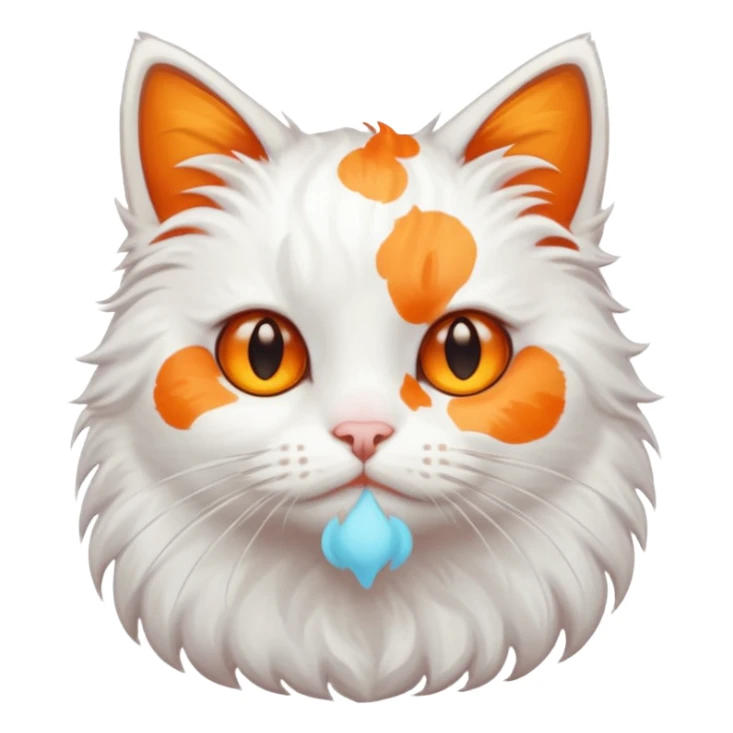 gato blanco con manchas naranjas aesthetic sticker