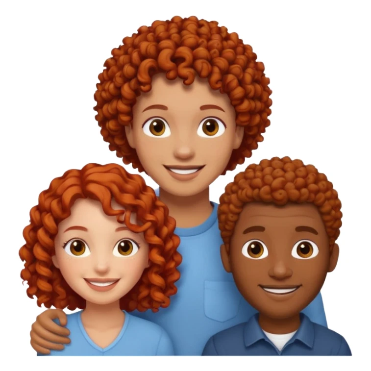 A couple with two black men and one curly redhead girl  sticker