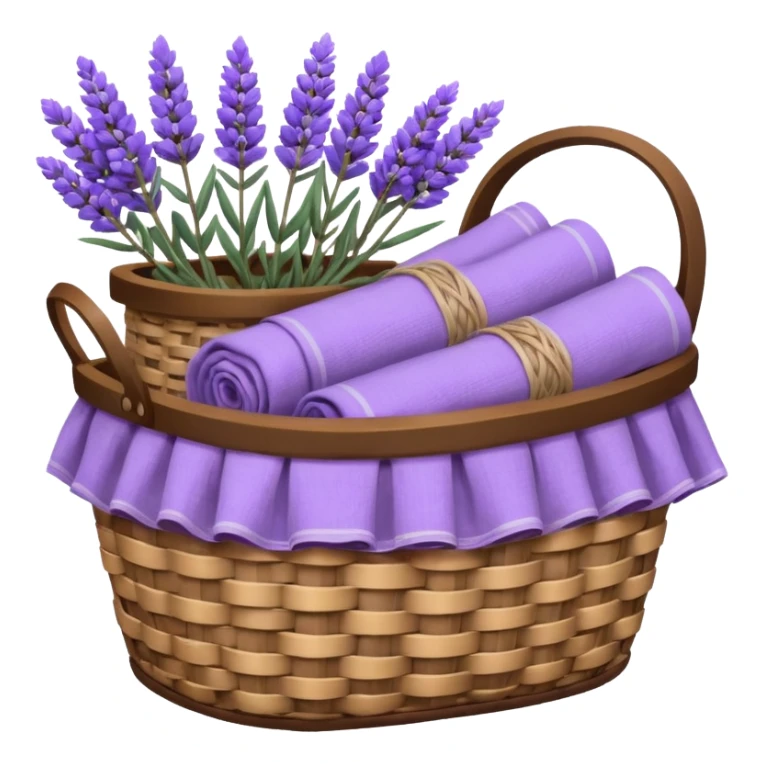 Basket of linens and lavender  sticker