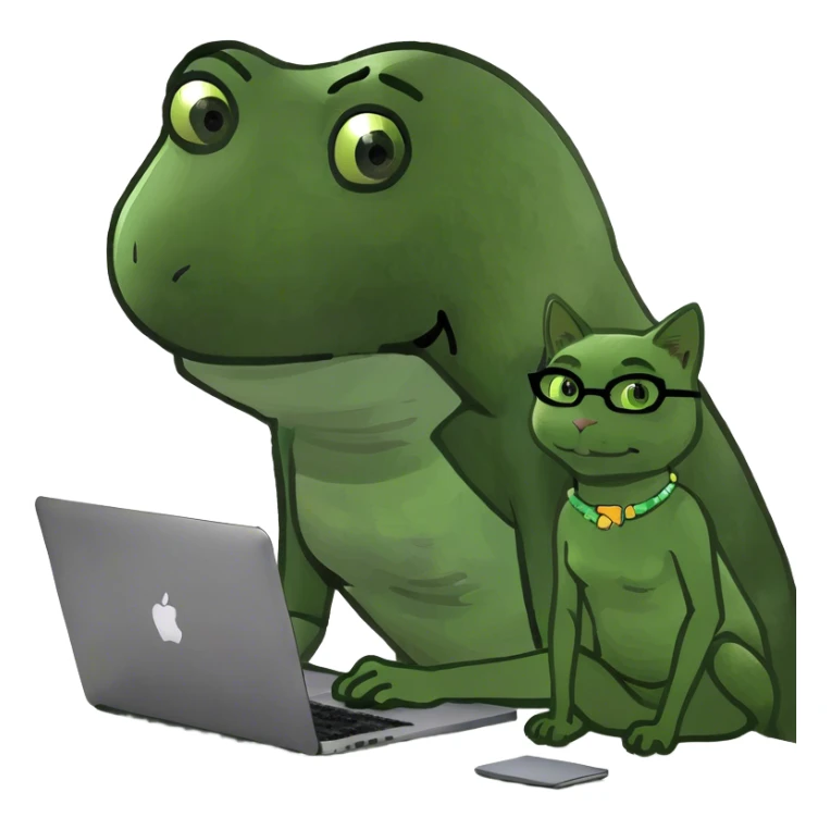 Blonde woman ponytail  with cat and MacBook  sticker