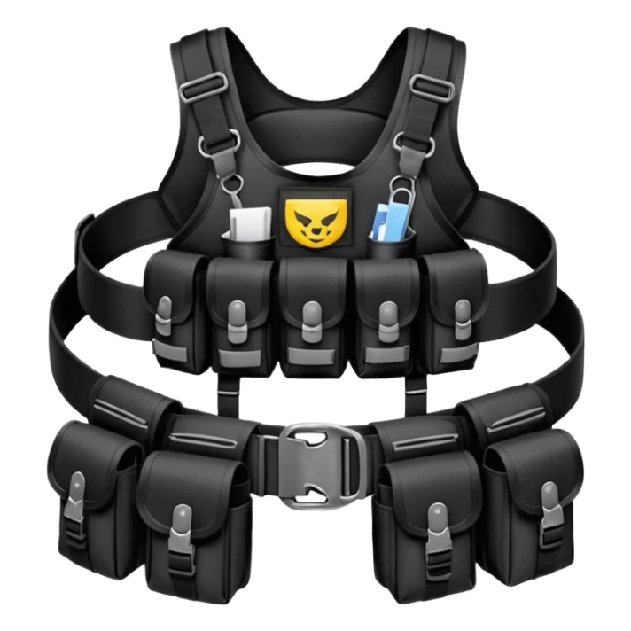 black military belt with pouches sticker