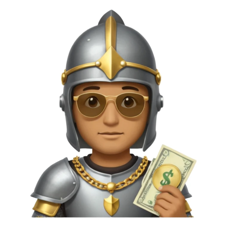 Knight gold chain sunglasses money sticker