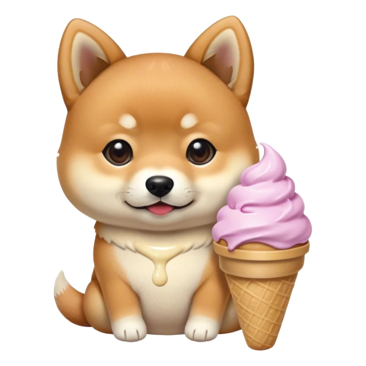The baby shiba dog with taro icecream sticker