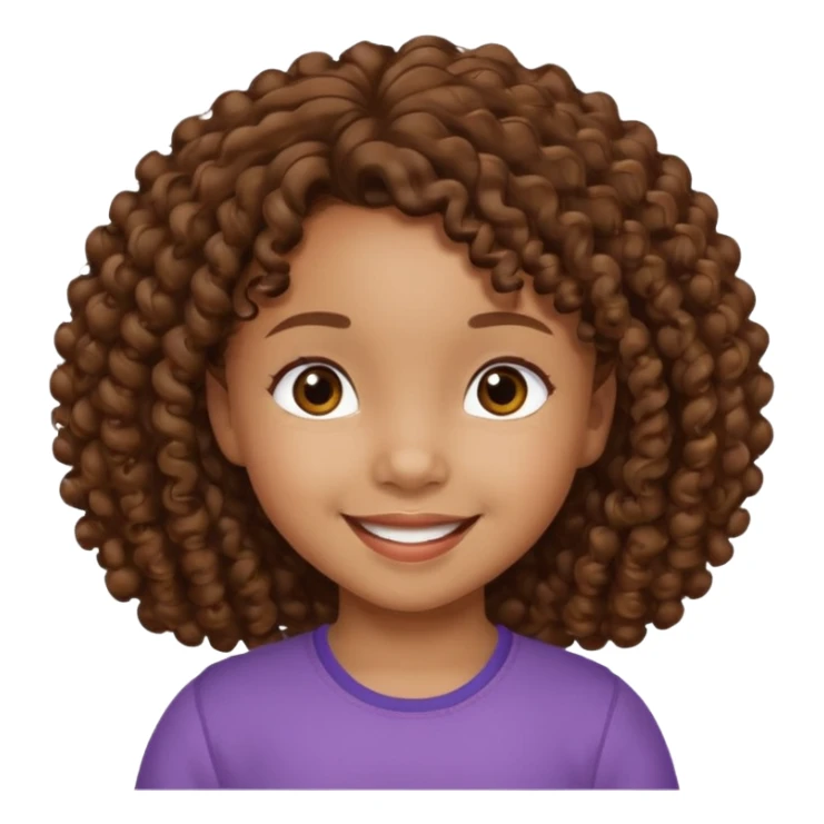 5 year old blasian girl with brown curly hair sticker
