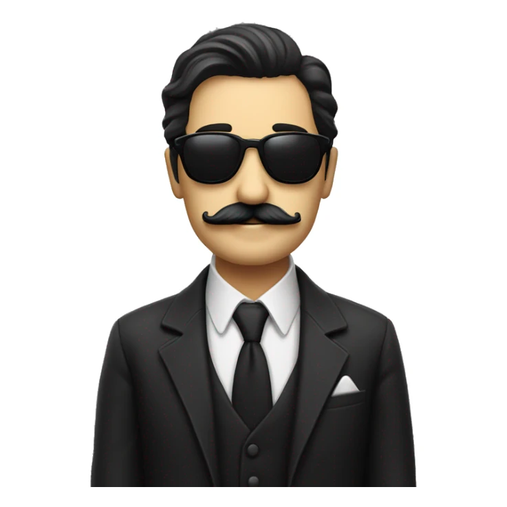 solo dark haired sunglasses mustachioed gentleman in monochrome sticker