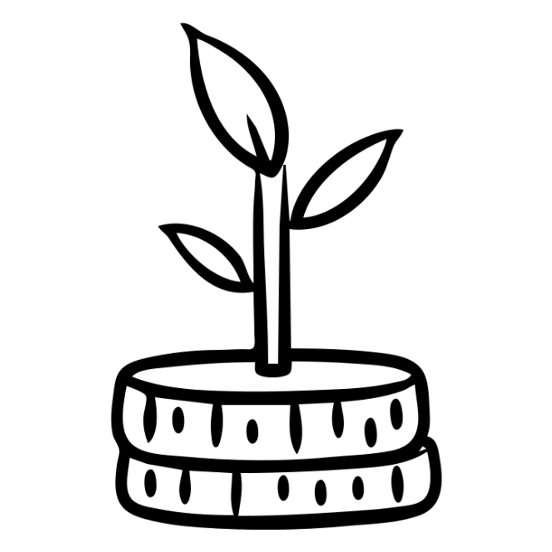 plant growing from a coin representing investment value growth sticker