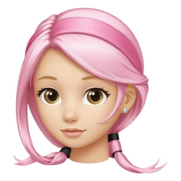 pastel pink satin hair band worn on blonde hair sticker