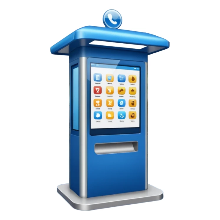 Digital Kiosk + blue interface + public info, Street Advertisements. sticker