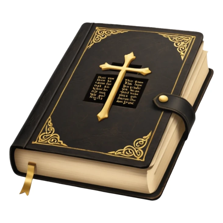 open black book with bible verse pages sticker