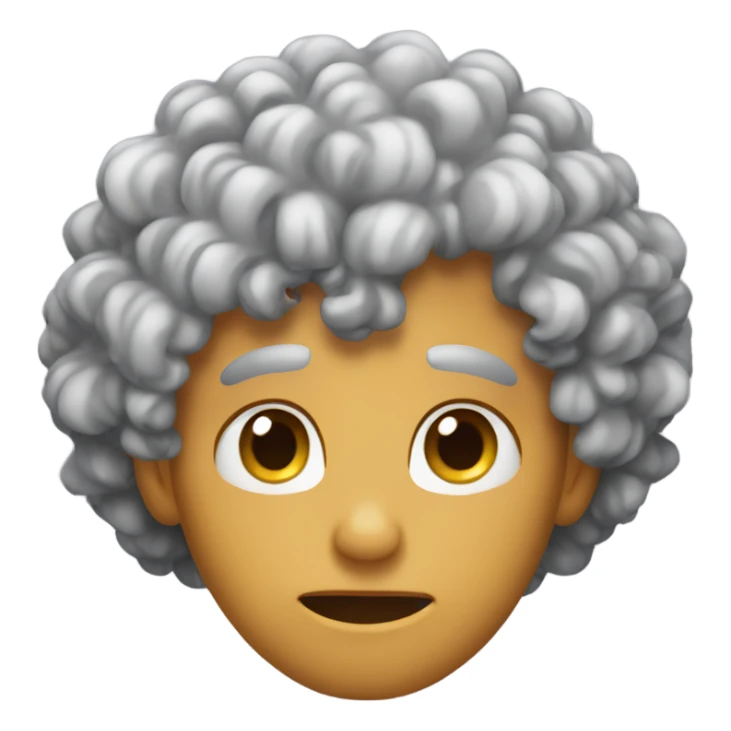 Whimpering with curly hair face sticker
