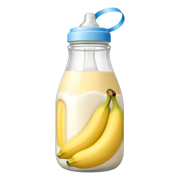 baby Milk bottle with banana tag sticker