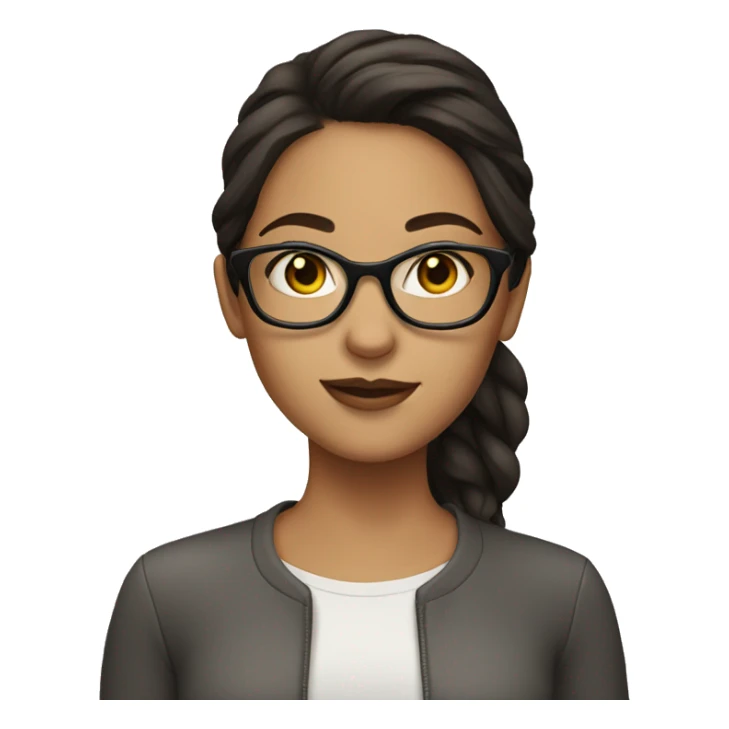 brunette girl with glasses sticker