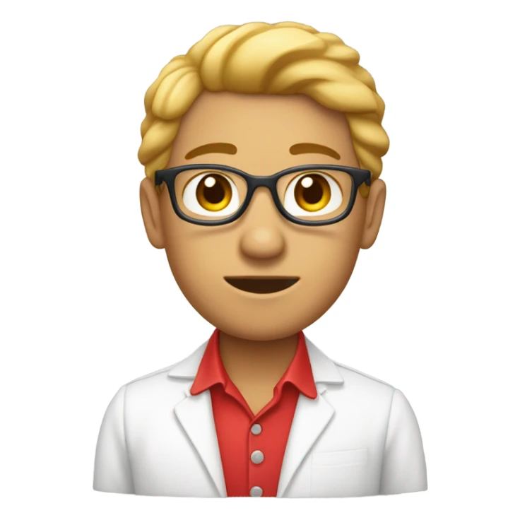 Profe bajita pelo roja lisa con camisa blanca piel blanca sticker