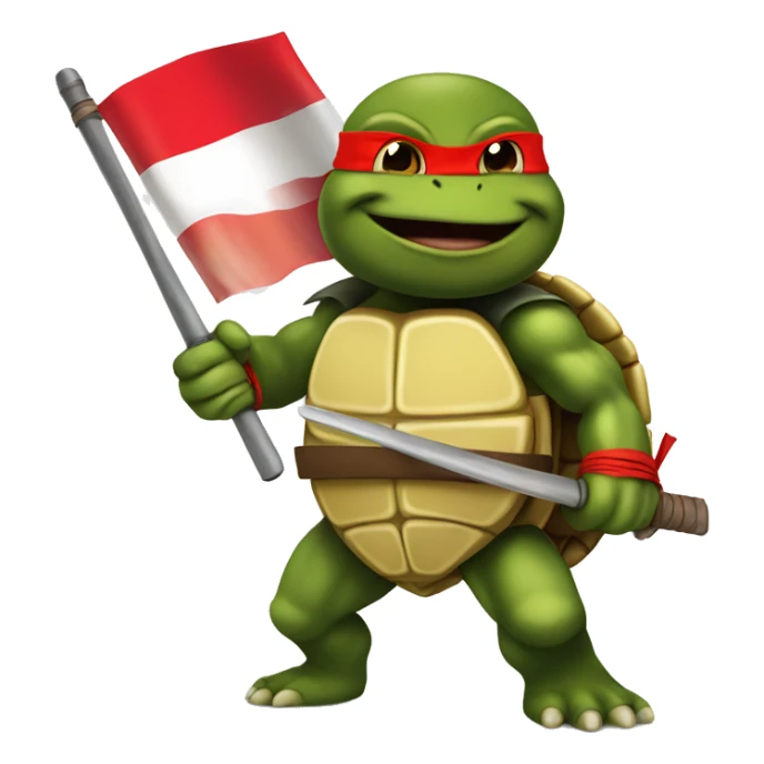 PERUVIAN NINJA TURTLE WITH THE FLAG OF PERU sticker
