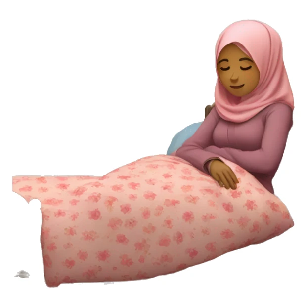 Hijabi-woman-sleeping-inside-bed sticker