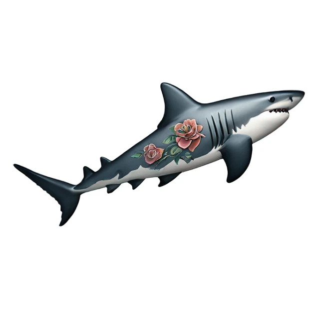 Shark with tattoos of human sticker