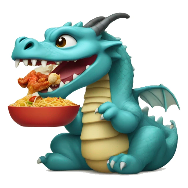 dragon eating chinese food sticker