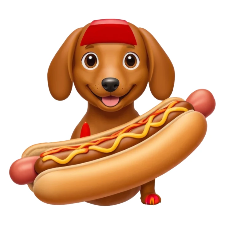weiner dog with hotdog as the body sticker