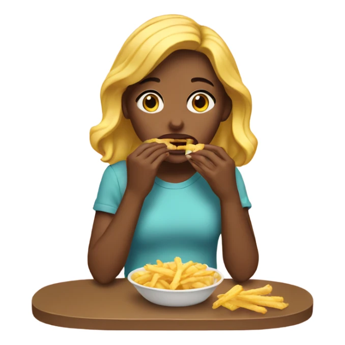 A girl eating fríes sticker