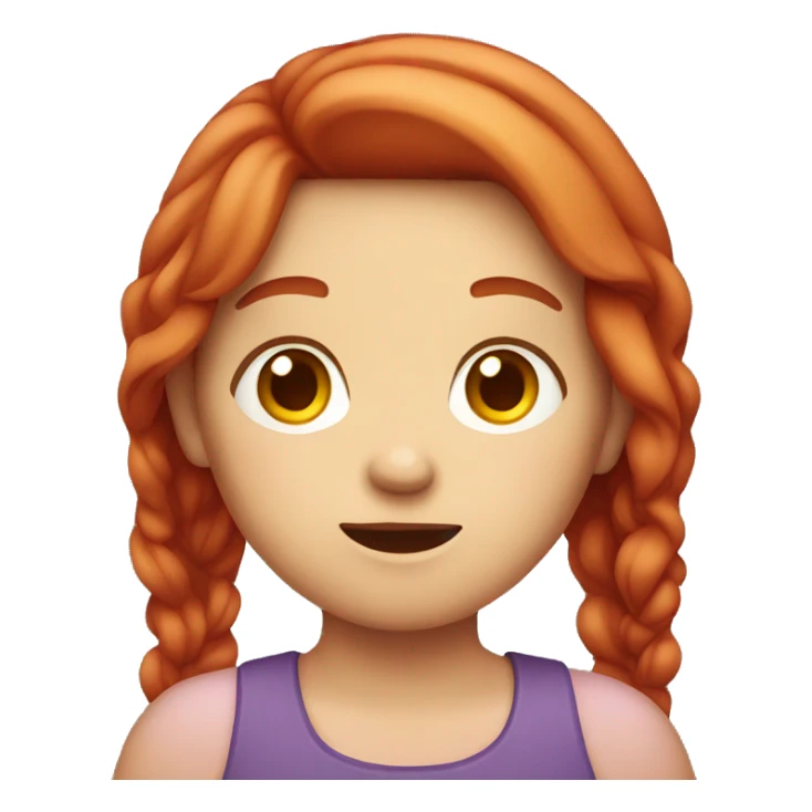 generic confused girl apple emoji with red hair sticker