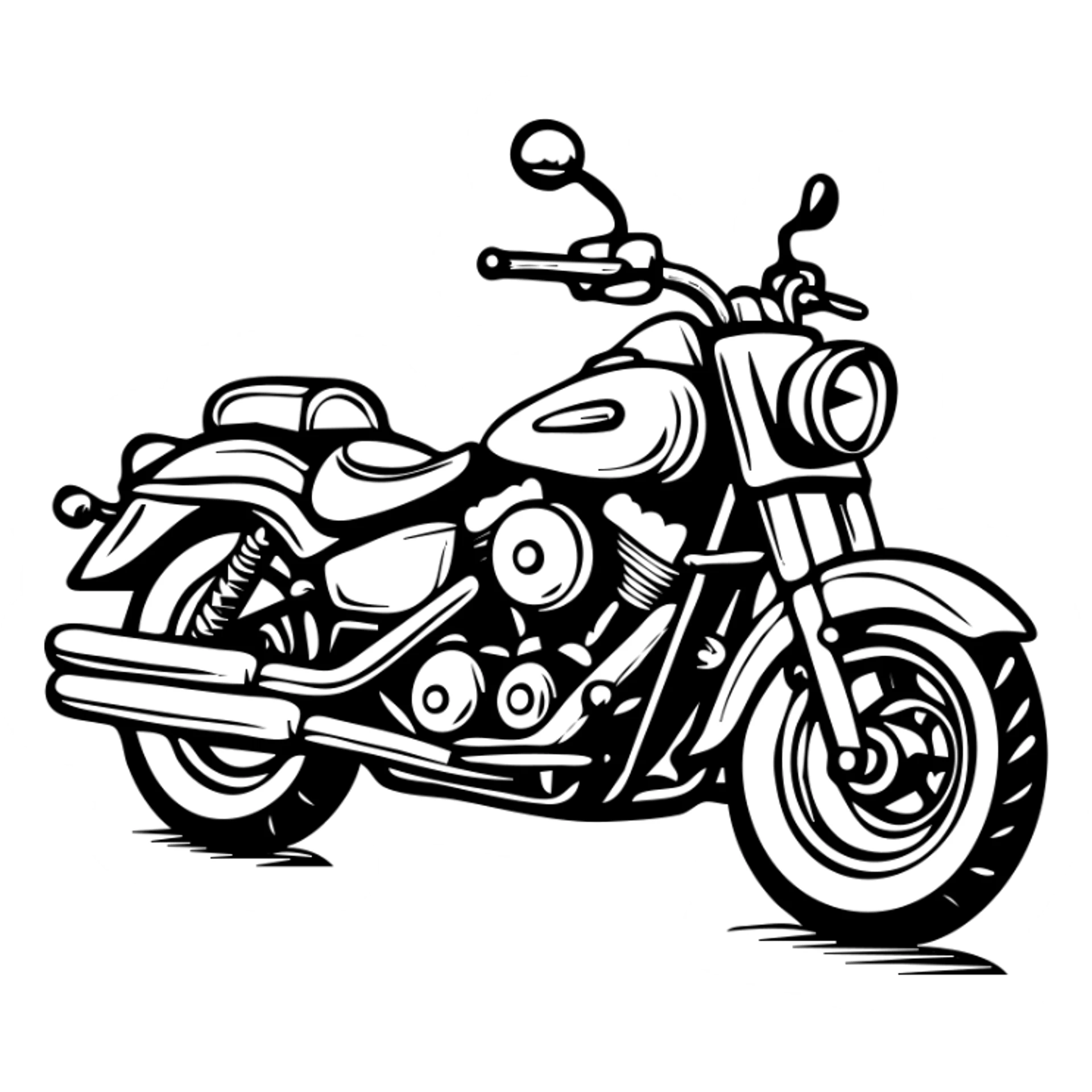 sketch of motorcycle with details sticker