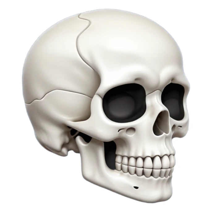 premium skull emoji but show ing its rigth side of face sticker