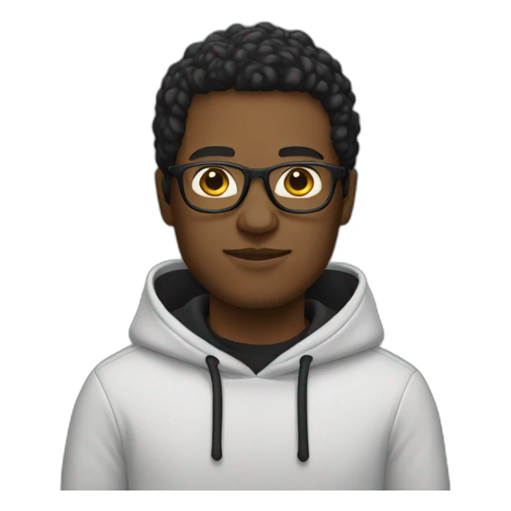 white man with glasses wearing black hoodie sticker