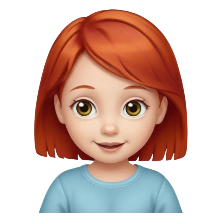 red hair baby girl big eyes sticker