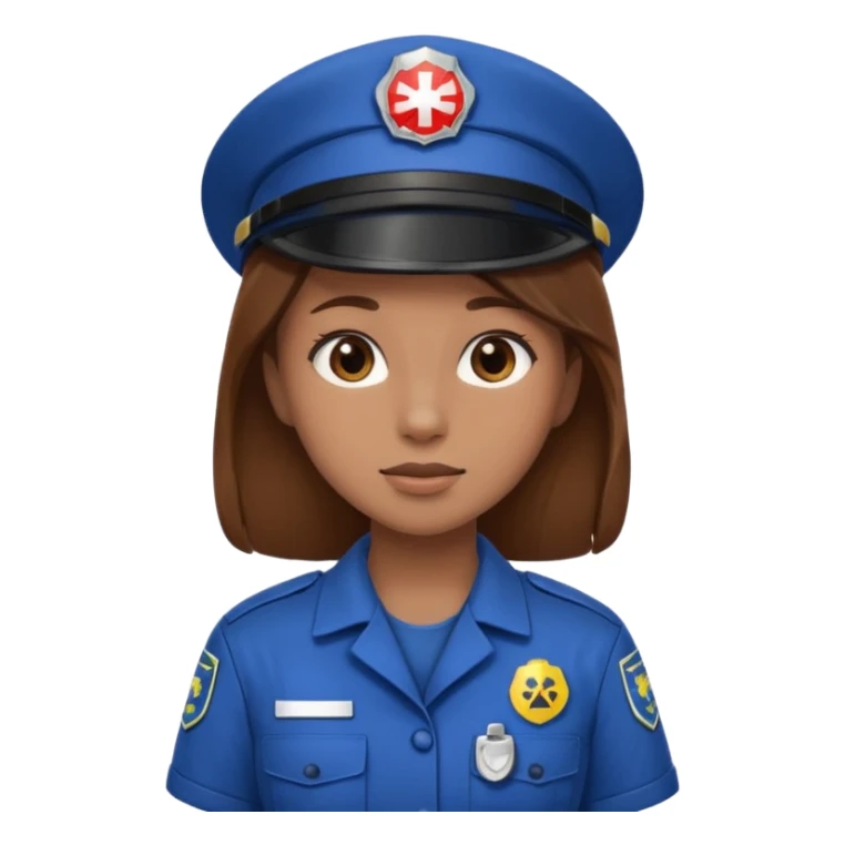 brown hair girl emergency worker sticker