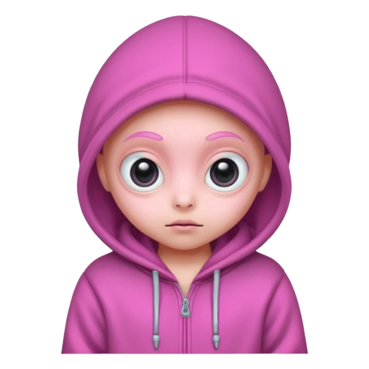 Aliens Pink, hoodie, cute big eyes sticker