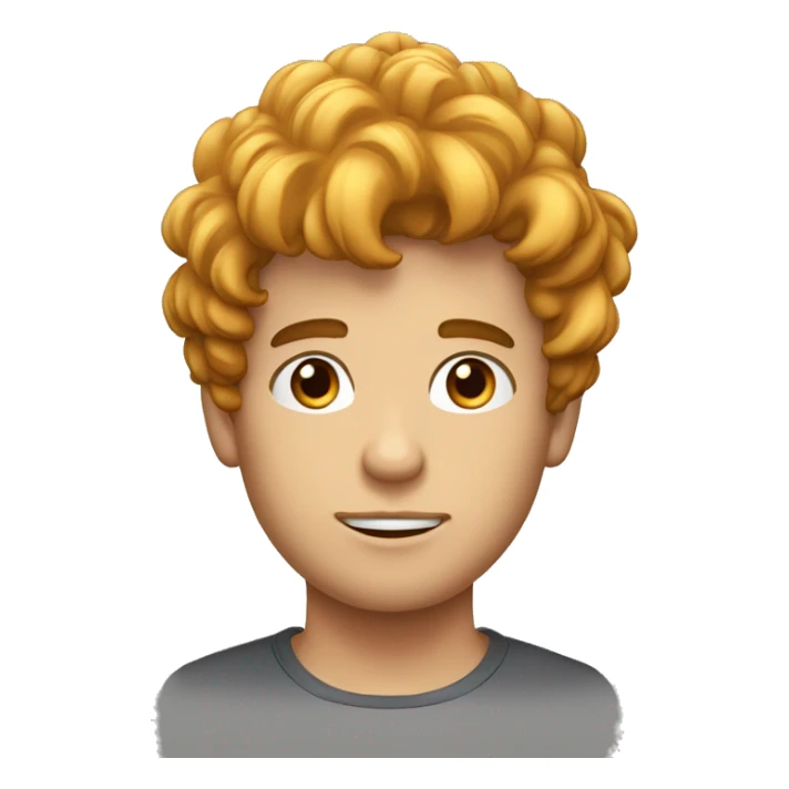 Garçon cheveux frisés qui fume une puff sticker