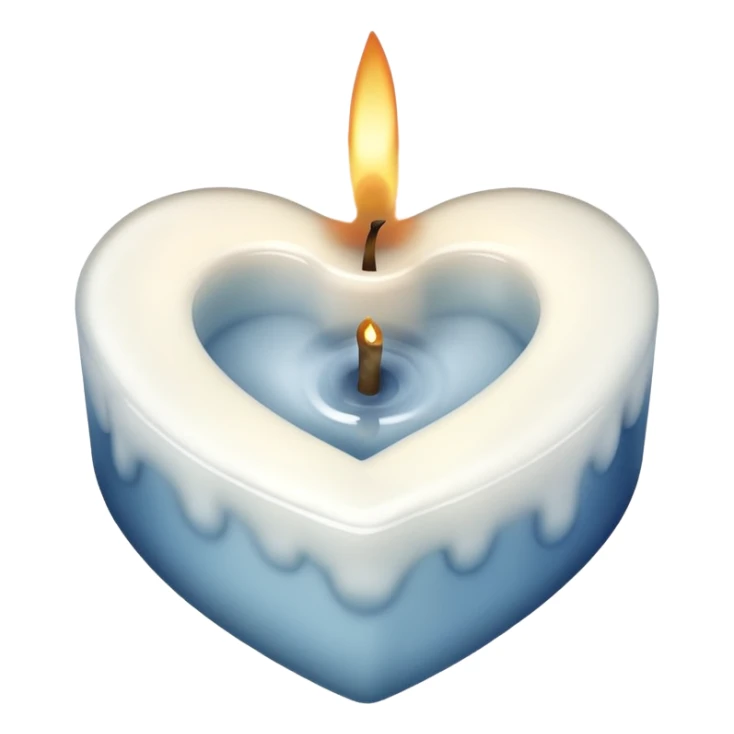 candle with gentle smoke forming a heart sticker