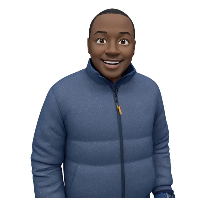 happy boy in snowy landscape sticker