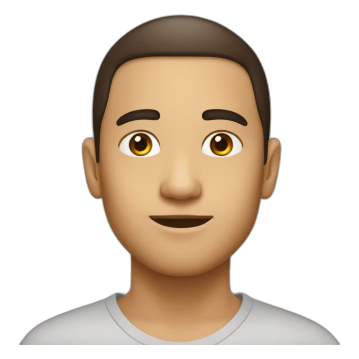 Garçon cheveux bruns lisse long avec dégradé sticker