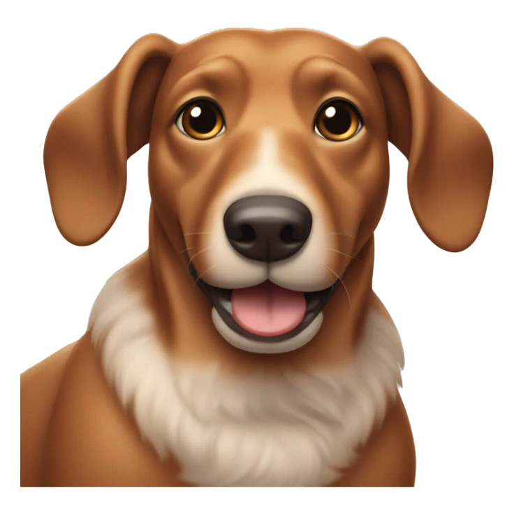 Obese brown flusffy sausage dog  sticker